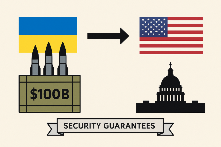 सुरक्षा ग्यारेन्टीका लागि युक्रेनको १०० अर्ब डलरको अमेरिकी हतियार प्रस्ताव